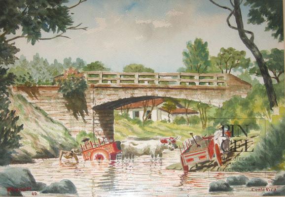 Carretas cargando arena por Ureña, José (Chepito)